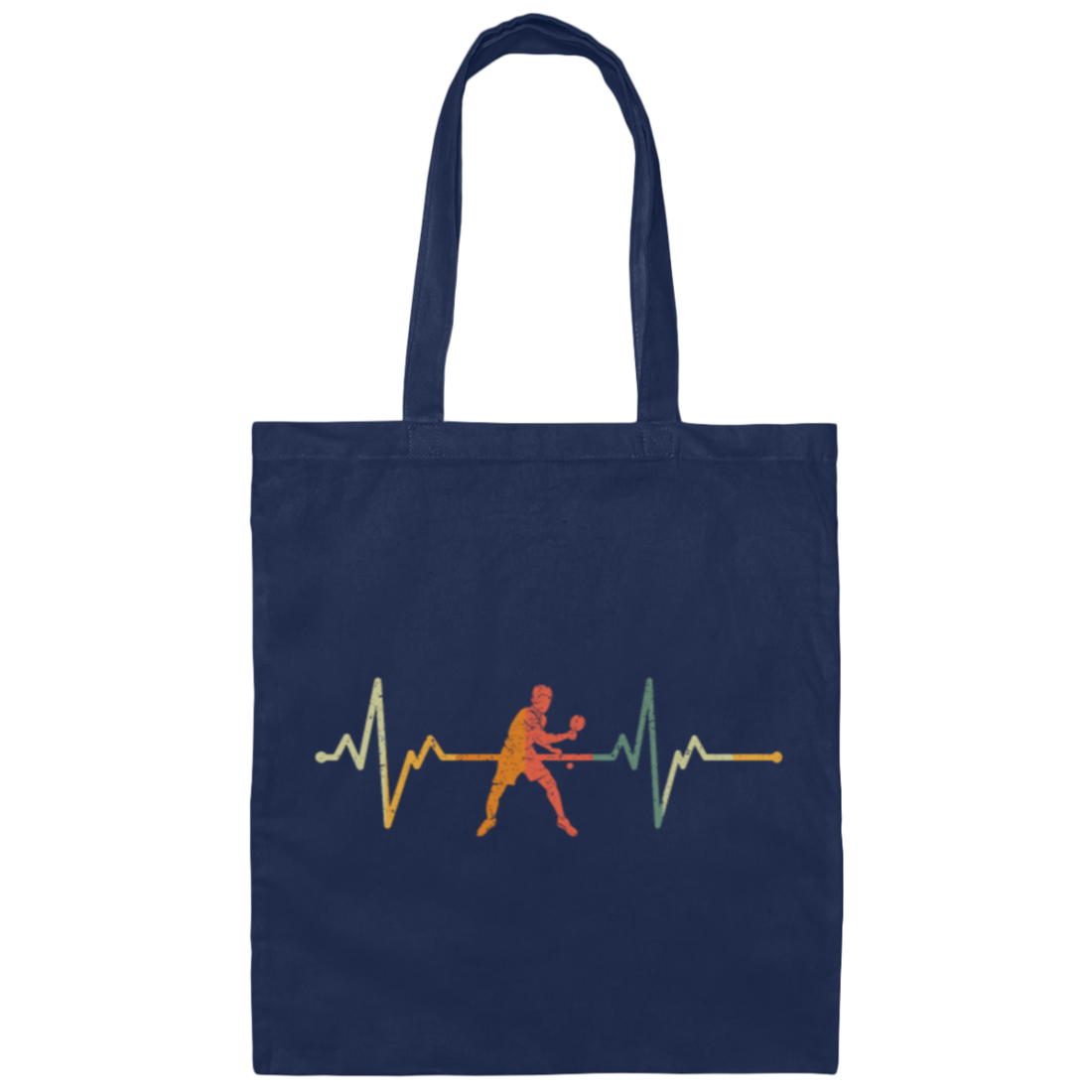 Retro Tennis, Cool Retro Heartbeat Tabble Tennis Canvas Tote Bag
