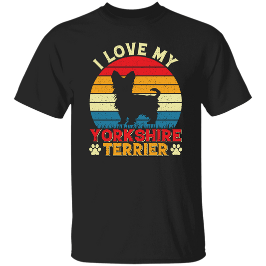 I Love My Yorkshire Terrier, Retro Yorkshire, Yorkshire Silhouette Unisex T-Shirt