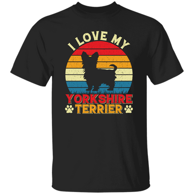 I Love My Yorkshire Terrier, Retro Yorkshire, Yorkshire Silhouette Unisex T-Shirt