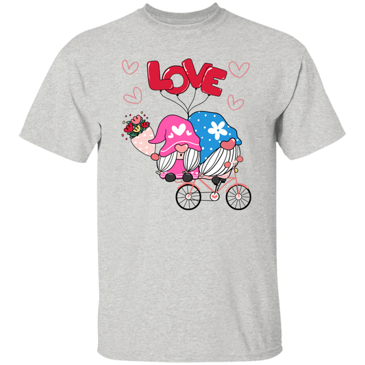 Cute Gnome, Gnome Couple, Gnome Ride A Bike With Love, Valentine's Day, Trendy Valentine Unisex T-Shirt