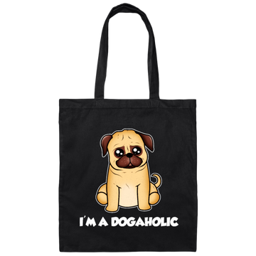 Dog Lover, Dogaholic Gift, I Am A Dogaholic, Best Dog, Love Dog Canvas Tote Bag