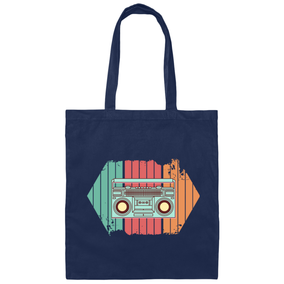 Retro Radio, Radio Vintage Style, Colorful Music Radio Canvas Tote Bag