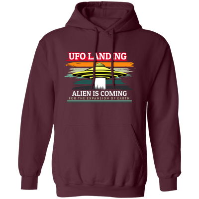 UFO Landing For The Expansion Of Earth, Retro UFO Pullover Hoodie