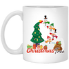 Christmas Tree, Snowman Build Xmas Tree, Snowman Family, Merry Christmas, Trendy Christmas White Mug