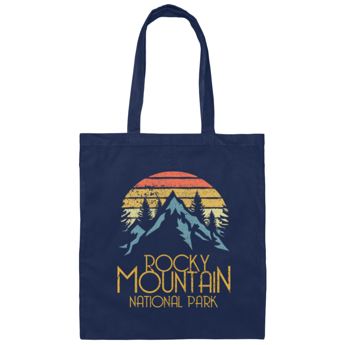 Vintage Rocky Mountains National Park, Retro Colorado National Park Gift Canvas Tote Bag