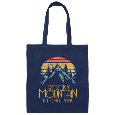 Vintage Rocky Mountains National Park, Retro Colorado National Park Gift Canvas Tote Bag