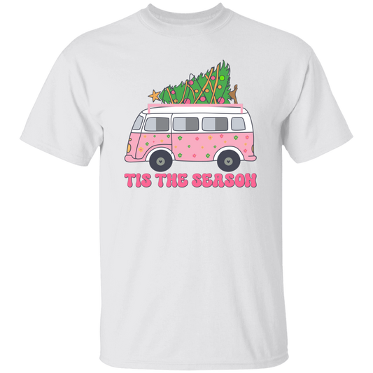 Tis The Season, Christmas Bus, Pink Christmas, Bus Bring Xmas Tree Christmas Unisex T-Shirt