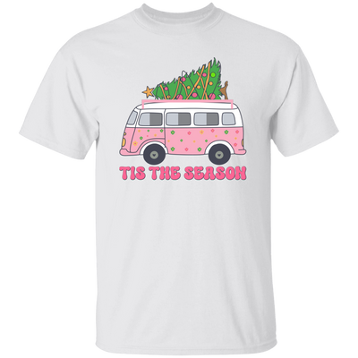 Tis The Season, Christmas Bus, Pink Christmas, Bus Bring Xmas Tree Christmas Unisex T-Shirt