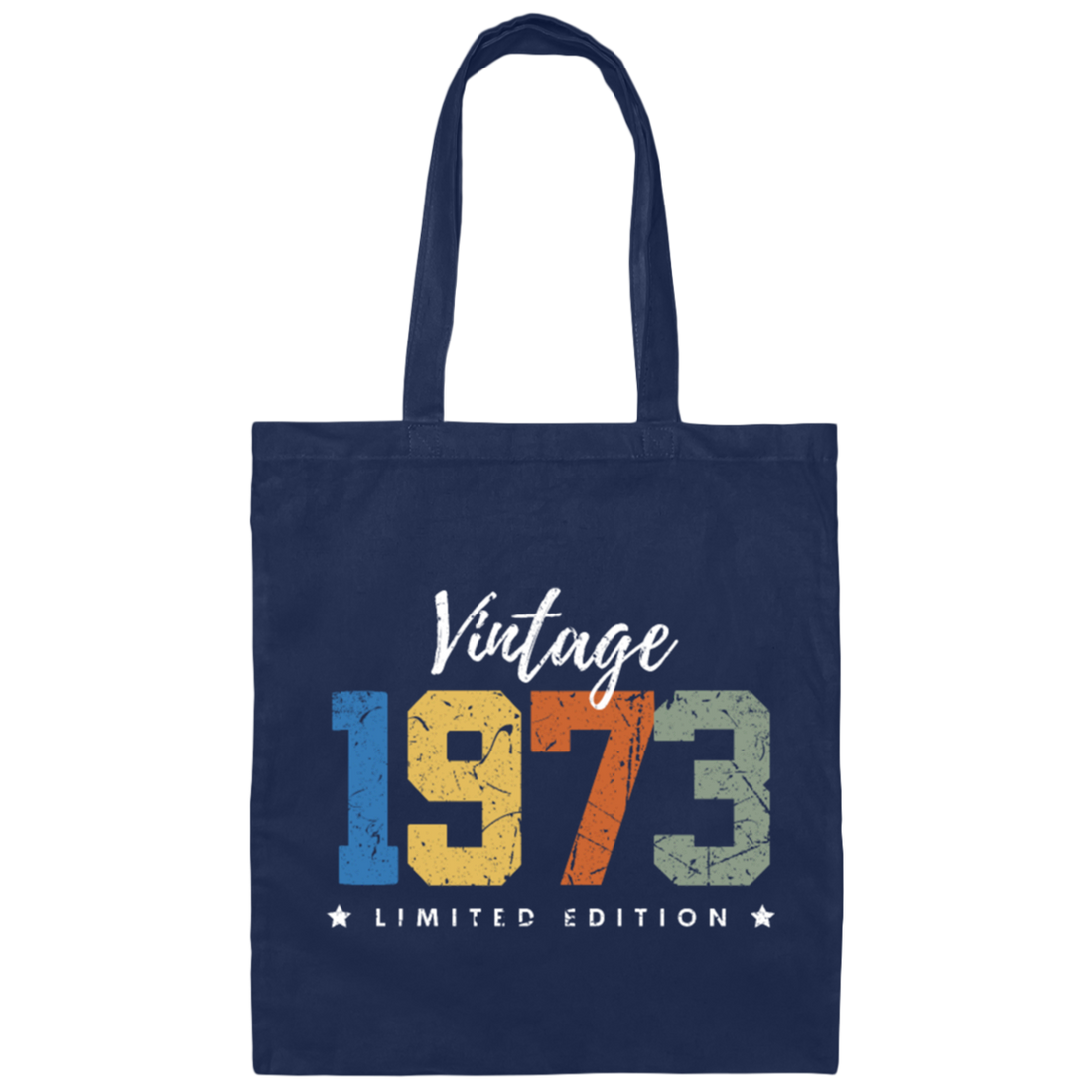 Vintage Style Gift For 1973 Limited Edition Retro Color Canvas Tote Bag