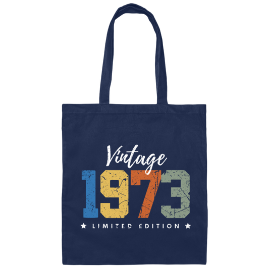 Vintage Style Gift For 1973 Limited Edition Retro Color Canvas Tote Bag