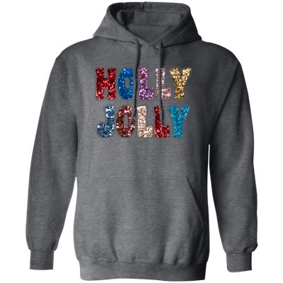 Holly Jolly, Sequin Holly Jolly, Blink Glitter Christmas, Merry Christmas, Trendy Christmas Pullover Hoodie