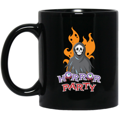 Horror Party, Horror Death, Halloweem Death Black Mug