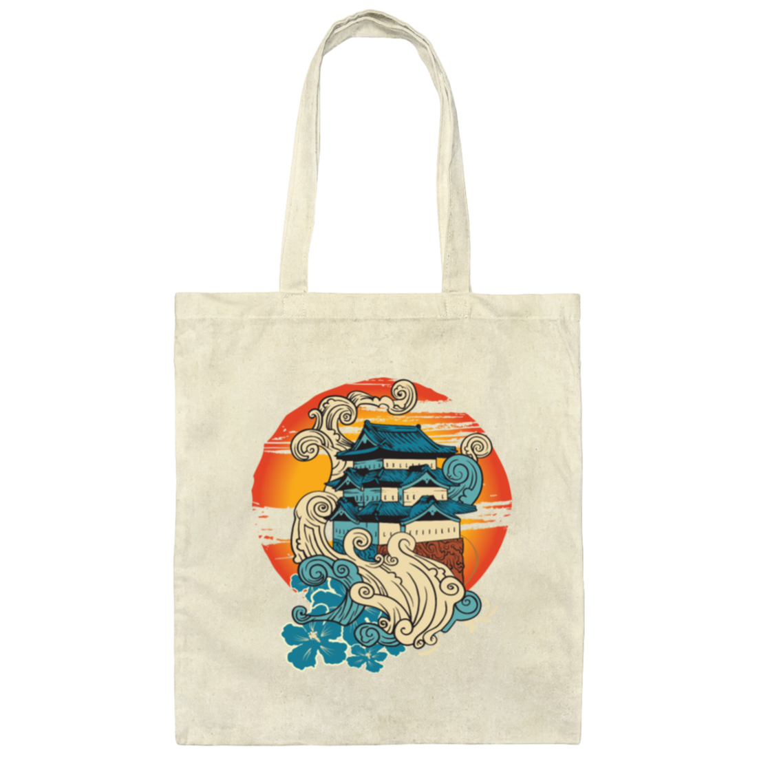 Japanese Style Traditional Japanese Art Abtract Building Canvas Tote Bag
