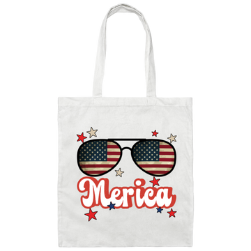 Sunglasses America, American Flag, Star America Canvas Tote Bag