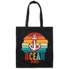 Ocean Papa, Retro Papa, Retro Ocean, Retro Anchor Canvas Tote Bag