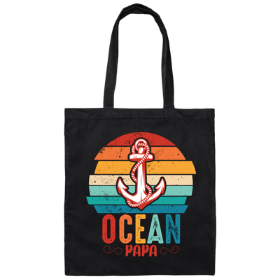 Ocean Papa, Retro Papa, Retro Ocean, Retro Anchor Canvas Tote Bag
