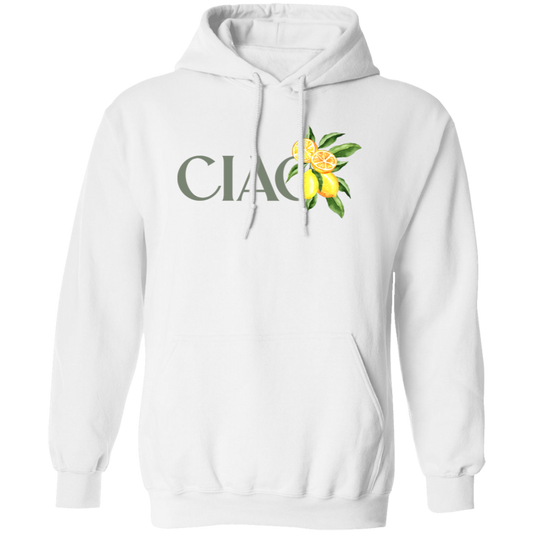 Ciao Lemon, Italian Lemon, Botanical Language, Language Lover, Cottagecore Ciao Pullover Hoodie