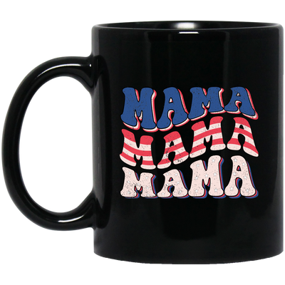 Groovy Mama, Retro Mama, American Mama, Mommy Black Mug