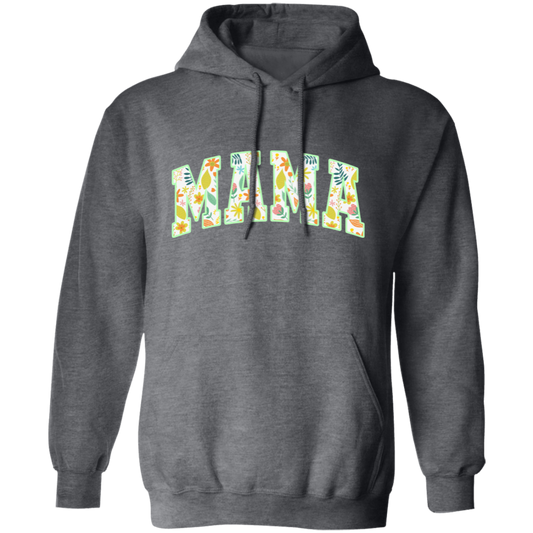 Mama Gift, Floral Mama, Mama Varsity, Mama Design, Mother's Day-green Pullover Hoodie