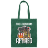 The Legend Has Retired Firefighter Retirement Gift Canvas Tote Bag