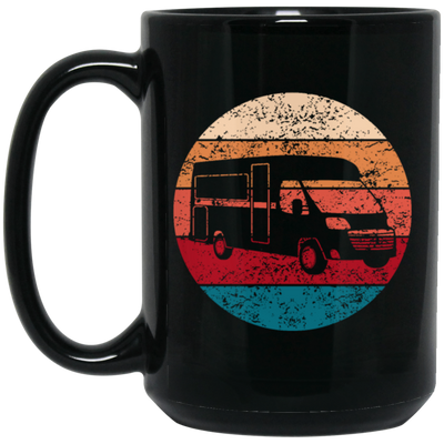 Camper Retro, Camping Vintage, Sun Gift For Camping Lover, Like To Camp Black Mug