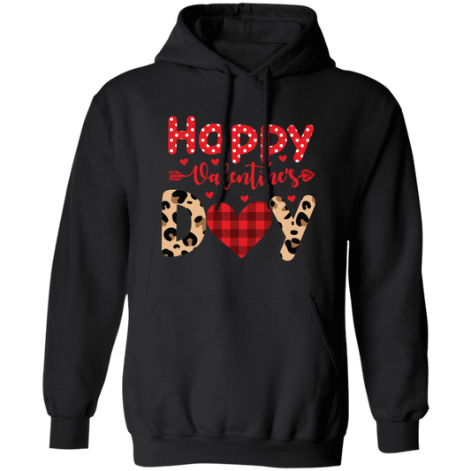 Happy Valentine's Day, Leopard Valentine, Cute Heart Pullover Hoodie