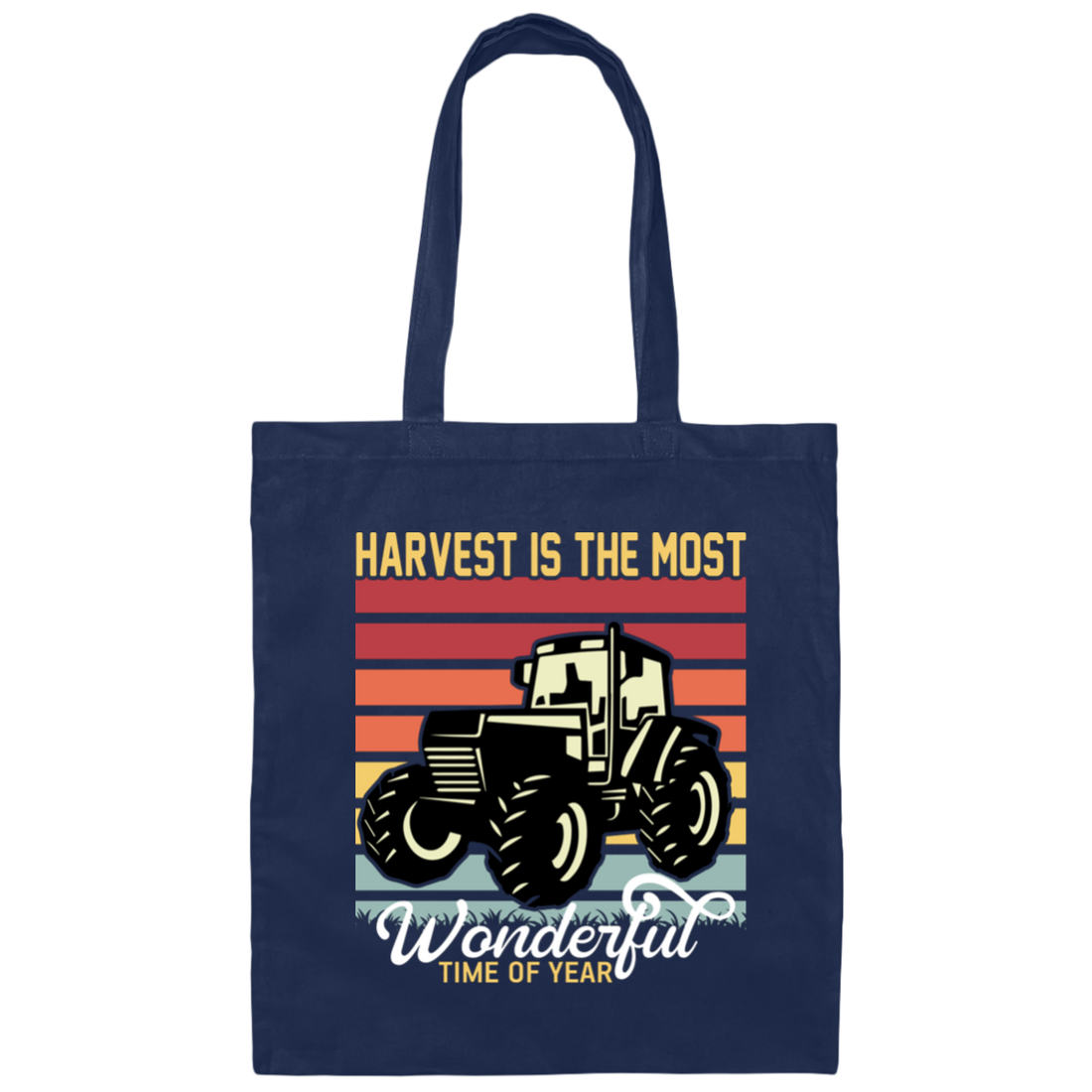 Harvest Is The Most Wondeful Time Of Year, Retro Farmer Canvas Tote Bag