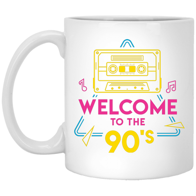 Welcome To The 90s, 90s Cassette, Disco Music White Mug