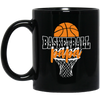 Love Papa Gift, Basketball Gift, Love Sport, Dad Love Basketball Black Mug