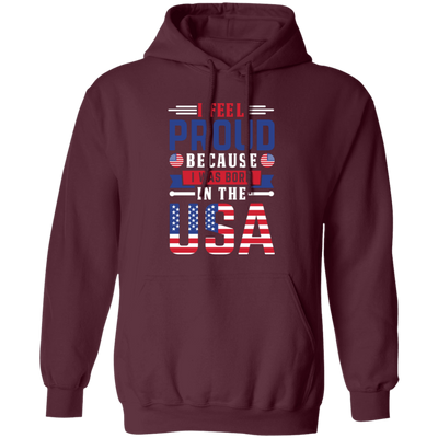 I Feel Proud, Because I Was Born In The USA, American Flag Pullover Hoodie