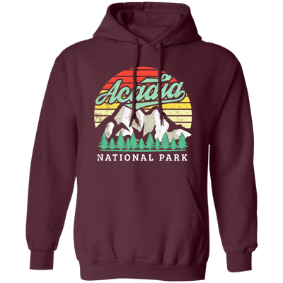 Acadia National Park, Retro Acadia, National Park Gift, Acadia Lover Pullover Hoodie