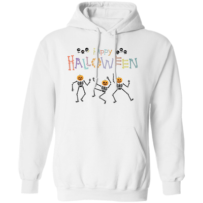 Happy Halloween, Skeleton Dancing, Trendy Halloween Pullover Hoodie