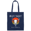 Death Valley National Park Retro Cattle Skull Grap Canvas Tote Bag