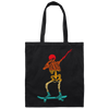 Cool Dabbing Skater Design For Men And Boys Skeleton Vintage Canvas Tote Bag