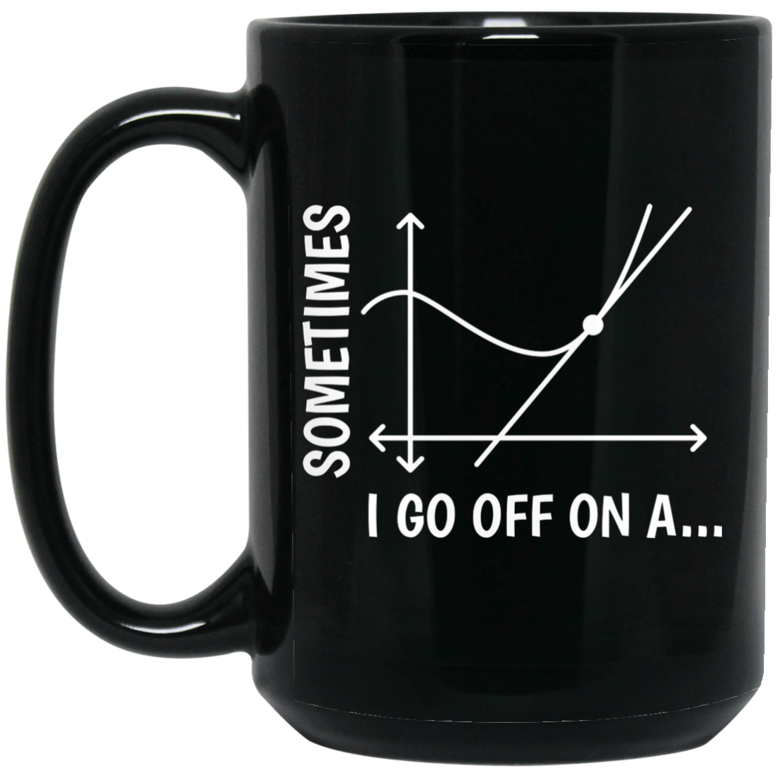 Sometimes I Go Off On A Tangent, Talking Or Thinking About A Completely New Subject Black Mug