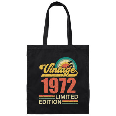 Hawaii 1972 Gift, Vintage 1972 Limited Gift, Retro 1972, Tropical Style Canvas Tote Bag
