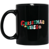 Christmas Vibes, Retro Christmas, Merry Christmas, Trendy Christmas Black Mug