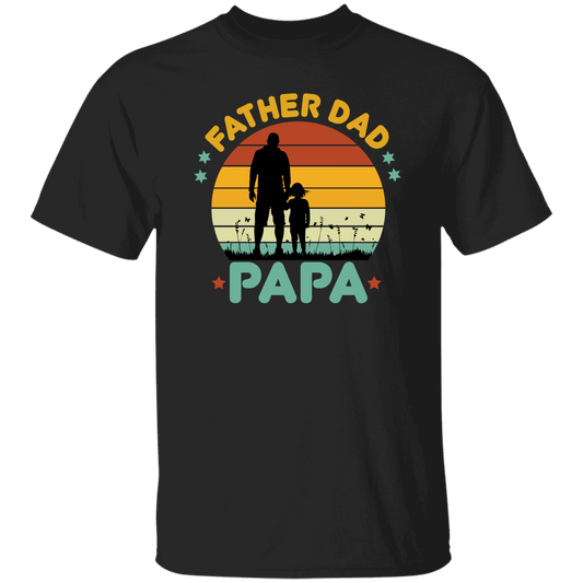 Retro Papa, Father's Day Gift, Daddy And Daughter Silhouette Unisex T-Shirt