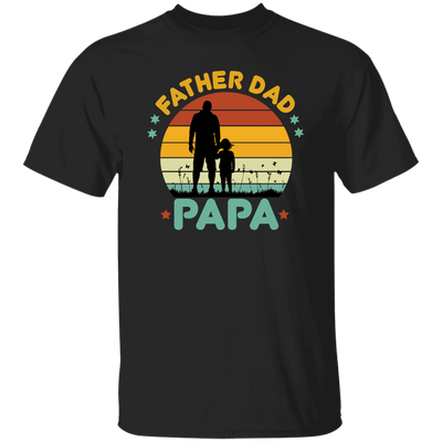 Retro Papa, Father's Day Gift, Daddy And Daughter Silhouette Unisex T-Shirt