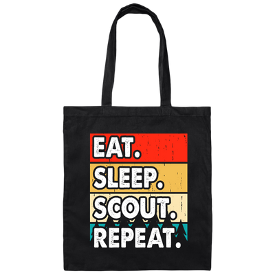 Eat Sleep Scout Repeat, Retro Scout, Scout Camping Canvas Tote Bag