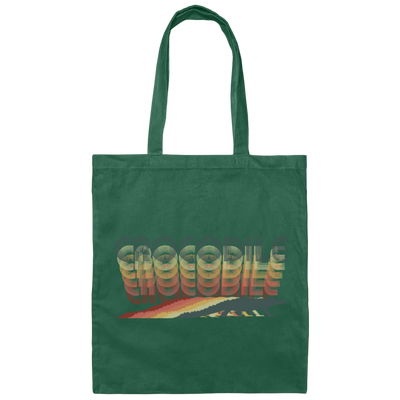 Colorful Crocodile, Repitles Lover Birthday Gift, Retro Crocodile Canvas Tote Bag