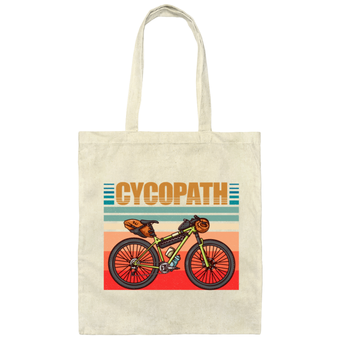 Retro Cycopath Funny Vintage Bicycle Cyclist Humor Gift Canvas Tote Bag