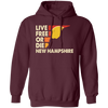 Live Free Or Die, New Hampshire State, Retro New Hampshire Pullover Hoodie