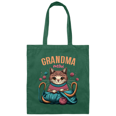 Knitting Grandma, Grandmeow, Love Cat, Love Knit, Gift For Grandma Canvas Tote Bag