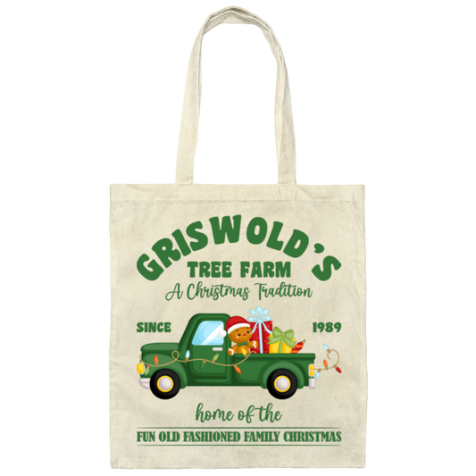 Griswold_s Tree Farm, Christmas Car, Home Of The Fun Old Fashioned Family Christmas, Merry Christmas, Trendy Chrismas Canvas Tote Bag