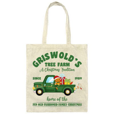 Griswold_s Tree Farm, Christmas Car, Home Of The Fun Old Fashioned Family Christmas, Merry Christmas, Trendy Chrismas Canvas Tote Bag