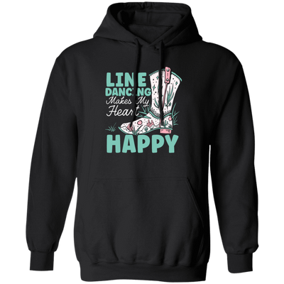 Cowboy Gift, Line Dancing Makes My Heart Happy Vintage Pullover Hoodie