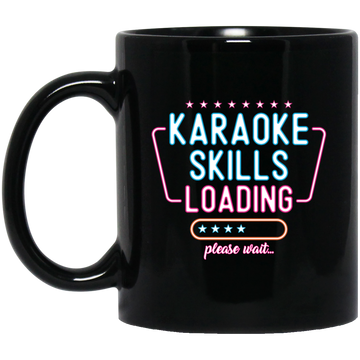 Retro Karaoke Lover Gift, Karaoke Skills Loading, Please Wait Black Mug