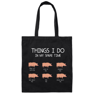 Things I Do In My Spare Time, Love Pig Canvas Tote Bag