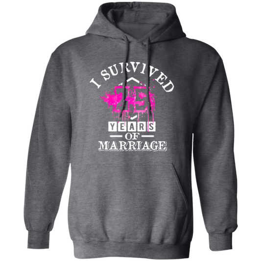 I Survival 25 Years Of Marriage, 25th Anniversary, Love My Wife, Husband Pullover Hoodie